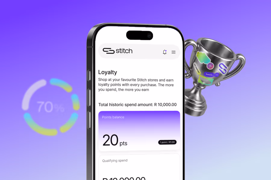 Stitch app loyalty rewards balance and progress